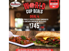 Sizzlerz Cafe & Grill World Cup Deal 4 For Rs.1745/- +Taximage-543